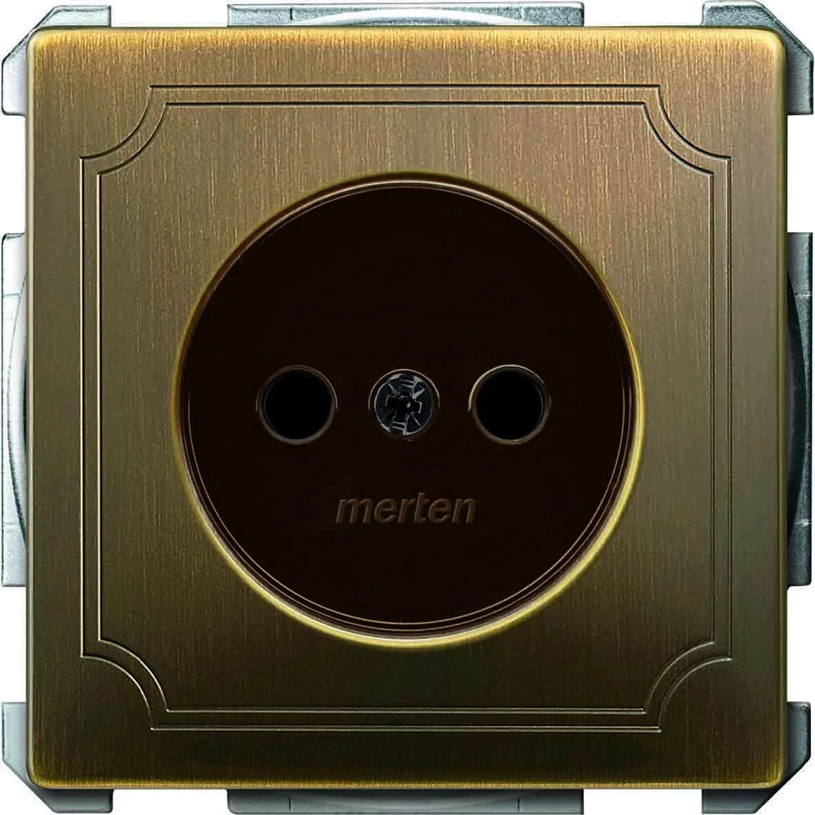  артикул MTN2000-4143 название Merten SD Античная латунь Розетка б/з с защитными шторками винт.зажим